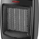 Andily Space Heater Electric Heater for Home and Office Ceramic Small Heater with Thermostat, 750W/1500W (Classics black)