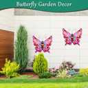 Solar Garden Light, Metal Butterfly Wall Art, 19" Large Hanging Decor for Garden Patio Fences Porch Yard Art Outdoor Wall Decor, Valentine Decorative Lighting, Housewarming Wedding Birthday Gift