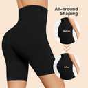Shapewear Shorts for Women, High Waisted Body Shaper Shorts, Tummy Control, Butt Lifter, Seamless Compression (Medium-Large, Black)