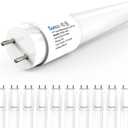 Sunco 10 Pack T8 LED Bulbs 4 Foot, LED Fluorescent Tube Replacement, 4ft LED Tube Light, Ballast Bypass, 2200 LM, 18W, 6000K Daylight Deluxe, Single Ended Power, Frosted Lens, UL