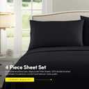 1500 Supreme Collection King Sheet Sets Black - Luxury Hotel Bed Sheets and Pillowcase Set for King Mattress - Extra Soft, Elastic Corner Straps, Deep Pocket Sheets, King Black