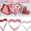 R&M International 5110 Polyresin Coated Love Cookie Cutters, Assorted Hearts, 3-Piece Set