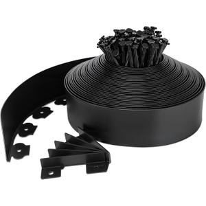 Landscape Edging 4 Inch Tall 80 FT, Garden Edging for Landscaping with 90 Pcs Anchoring Spikes & 5 Connectors, Flexible Garden Border Edging for Landscaping, Yard Lawn, Flower Beds
