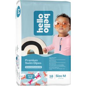 Hello Bello Premium Swim Diapers I Affordable and Eco-Friendly Disposable Swim Dipes for Babies and Kids I Size Medium (Pack of 18)