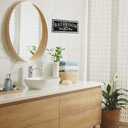 Jetec Buffalo Plaid Bathroom Decor Wooden Vintage Bathroom Wall Sign 13.8 x 5.1 Inch Take Your Time Farmhouse Wall Hanging Plaque Rustic Wood Black Checkered Decor for Restroom Home Door