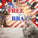 Avezano Patriotic Soldier Backdrop American Flag Patriotic Soldier Free&Brave Backdrop Home of The Free 4th of July Background for Independence Day Veterans Day Memorial Day Decoration (7x5ft)