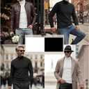 Ficerd 2 Pack Men's Turtle Neck Shirts, Lightweight Cotton Pullover Sweater Slim Fit Mock Turtleneck Knitted Long Sleeve Tops (XXL)