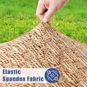 Moosfor Spandex Elastic Fitted Round Tablecloth for 45"-56" Tables, Stretch Washable Reusable Table Cover for Outdoor Picnic, Camping, Dining, Kitchen, Patio and Party, Weave