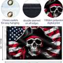 Pirate Flag On American Flag – Jolly Roger Flag On USA – Funny Flag – 110Den polyester - Double Seam - 2 brass eyelets, large 5ft x 3ft