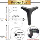 GOSCHE 7 Inch Metal Furniture Legs, Legs for Furniture Set of 4,Modern Style Replacement Couch Legs for Dresser Chair Bed Cabinet Table Ottoman Cupboard DIY Replacement Sofa Feet