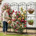 4 Pack Garden Trellis for Climbing Plants, 71 x 20 inch Rustproof Heavy Duty Metal Trellis for Climbing Rose Vine Clematis, Perfect for Premium Patio Decor & Luxury Outdoor Garden Design, Silver Gray