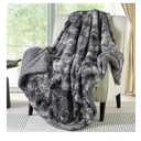 Bedsure GentleSoft Sherpa Fluffy Throw Blanket - Fleece Warm and Cozy Throw for Women Gift, Plush & Fuzzy Faux Fur Blanket for Couch, Sofa, Bed Decor, Tie Dye Design, Grey, 50x60 Inches