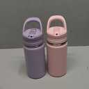 12oz Water Bottle with Straws, Stainless Steel Vacuum Insulated Water Bottle Leak-Proof, BPA-Free, Purple + Pink