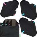 wegreeco Charcoal Reusable Menstrual Pads - Reusable Sanitary Pads | Reusable Panty Liners | Soft Cloth Menstrual Pad- 6 Pack with 1 Cloth Mini Wet Bag (Large, Black)