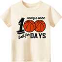 100 Days of School Shirt Kids  Boys Girls Toddler Happy 100th Day of School T-Shirt, Kindergarten 100 Day,3T-7T (Baseball)