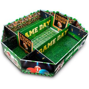 Football Party Decorations: Football Party Favors - Food Tray Set Stadium Snack Display Tray - Game Day Themed Birthday Food Plates Decor