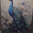 CXHOSTENT Elegance Peacock Canvas Wall Art Animal Painting Print Vintage Blue Peacock and White Floral Picture Artwork Decor Frame (Peacock - 1, 24L x 36W)