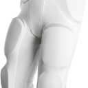Boys' Football Pant Safety Integrated Youth Football Practice Pant with Built-in 7 Pads (6 Years, White)