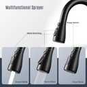 Kitchen Faucet with Pull-Down Spray Single Handle high arc Commercial Stainless Steel Matte Black Kitchen Sink Faucet with Deck Suitable for bar Laundry RV Farmhouse (Matte Black)