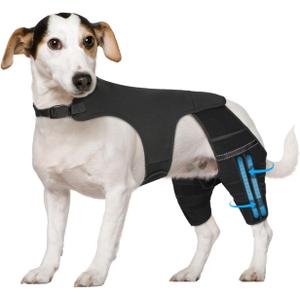 Dog Leg Braces for Torn ACL Hind Leg, with 4 Metal Stabilizers Support,Adjustable Dog Knee Braces for Back Leg, CCL, Luxating Patella, Ligament Injuries, Hip Dysplasia, XS (Black)