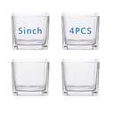 Square Glass Vases 5x5 Inch Clear Cube Flower Vase Pack of 2 for Wedding Centerpiece Candle Holder Home Decor Square Shape Flower Vase, Center Pieces
