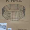 PEEKABOO Black Dog Playpen 24" H, 8-Panel 24" W with Top and Bottom Covers