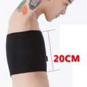 Tomboy Trans Lesbian Strapless Plus Size Chest Binder Top with 20 CM Elastic Band (Black, XXXL)