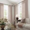 Joywell Oatmeal Linen Curtains 96 Inch Length 2 Panels Set Back Tab Farmhouse Curtains 96 Inches Long Muslin Drop Cloth Semi Sheer Linen Drapes for Bedroom Living Room 52x96
