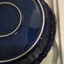 Peohud 2 Pack Ceramic Pie Pans, 10 Inch Deep Fluted Pie Plate, 54 Ounce Round Baking Dish for Quiche, Apple Pecan Pie, Pot Pie, Blue