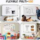 NEWBULIG White Board, 48" x 32" Magnetic Dry Erase Board for Wall with 1 Dry Eraser & 2 Multi-Color Markers & 4 Magnetic Pins, Silver Aluminum Frame for Office, Home, School