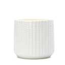 Arktiva Ceramic Planter Pot with Drainage Hole, 5 Inch Dia, Indoor and Outdoor, Home Patio Garden, Plants Flower Succulent, Textured Round (White)