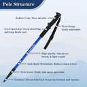 TheFitLife Nordic Walking Trekking Poles - 2 Sticks with Anti-Shock and Quick Lock System, Telescopic, Collapsible, Ultralight for Hiking, Camping, Mountaining, Backpacking, Walking, Trekking (Blue, M)