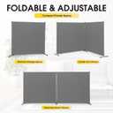 Rantila Indoor Room Divider, Portable Office Divider, Room Divider Wall Screen 2 Large Panel, Folding Partition Privacy Screen Walls Dividers for Room Separator 142" W x 71" H,Gray
