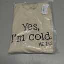 Womens I'm Yes Cold Me 24:7 Printed Funny Sweatshirt Long Sleeve Crewneck Letters Casual Loose Pullover Top (M)