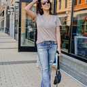 LAISHEN Women's V Neck Summer Tops Casual Henley Button Down T Shirts Tunic 2024 (XL)