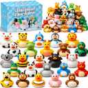 25PCS Animal Rubber Ducks, Bath Toys & Pool Toys for Toddlers, Party Favors