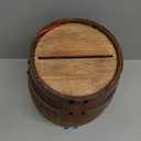 Menkxi Wedding Oak Whiskey Barrel Card Box with Slot Gift Card Box Holder Wine Barrel Card Holder Table Decorations for Reception Wedding Ceremony Money Envelopes Gift Cards (Light Brown)