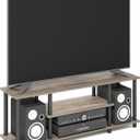 Furinno Turn-N-Tube No Tools 3D 3-Tier Entertainment TV Stand up to 50 inch TV, Round Tubes, French Oak Grey/Black