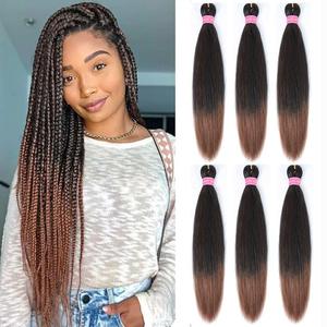 Pre Stretched Braiding Hair Extensions 26 Inch 6 Packs Long Braid Hair Yaki Texture Professional Prestretched Braiding Hair For Women (1B/30#, 26 inch)