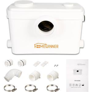 Macerator Pump 600W Toilet Upflush Sewage Grinder Pump System up to 30 ft for Basement Full Bathroom and Off-Grid RV Home Toilets Shower Laundry Sink Sewer Sump Pumps Waste Water Disposal Marine House