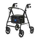 Medline Aluminum Rollator Walker, Burgundy, 300 lb. Weight Capacity, 8” Wheels, Adjustable Height Handle, Padded Seat & Backrest, Rolling Walker for Seniors and Mobility Impaired