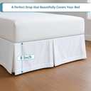 Pleated Bed Skirt Queen Size, Easy Fit with 12 Inch Tailored Drop, Wrinkle-Free Microfiber, Lightweight, Classic & Clean Look (White)