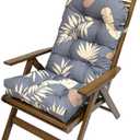 Indoor/Outdoor Rocking Chair Cushion Waterproof 43.319.7in-All Weather Patio&High Back Chair Cushions with Ties,Thicken Outdoor Garden Furniture Chair Pads Replacement (Leaf)