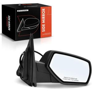 A-Premium Passenger Side Mirror - Compatible with 2014-2019 Chevy & GMC Models - Silverado Sierra 1500 2500 3500 HD - Heated Manual Folding Black - Outside Rear View Mirror - w/Power Glass