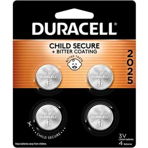 DURDL20254PK - Duracell Button Cell Lithium Battery 2025 4 pack