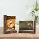Lavezee 4x6 Picture Frames Set of 2, Rustic L Shaped Double Sided Frames Made to Display 4 by 6 inch Horizontal Vertical Photos for Desktop or Tabletop, Floating Shelves for Wedding Birthday Thanksgiving Mother's Day