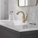 Delta Lineax Brushed Gold Bathroom Faucet 1 Hole, Single Hole Bathroom Sink Faucet for Vanity, Metal Push-Pop Drain Assembly, Champagne Bronze 562SH-CZMPU-DST