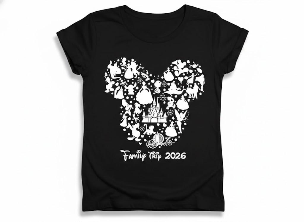 Family Matching Outfits Magical Kingdom Family Graphic Tee Summer Vacation Cruise Trip Travel Tops, 123, Black