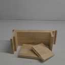 NBEADS 3-Tier Wood Display Risers, Decorative Display Risers, Display Stand, Unfinished Wood, Cupcake Holder Stand 16x6 inch