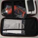 Cordless Electric Screwdriver Set, 8V 10Nm Rechargeable Power Electric Drill, Battery Screw with Driver Bit, 320RPM/10+1 Torque, 2 Position Handle, Flexible Shaft LED Light (Red, 28Pcs)